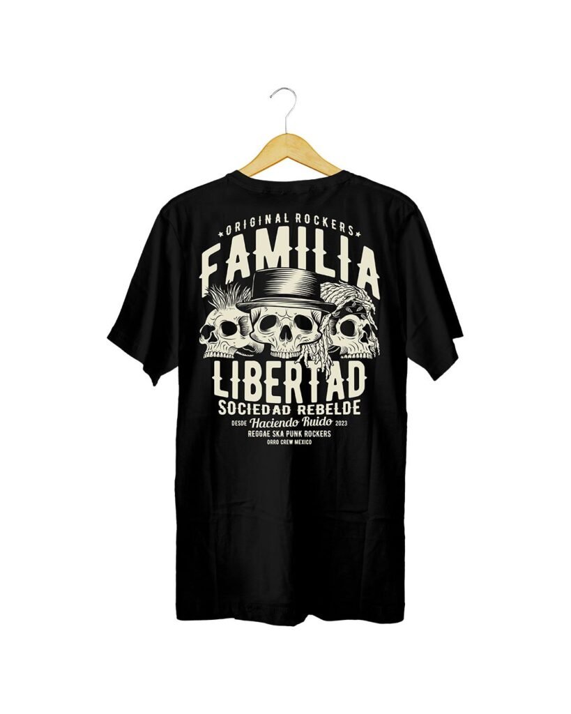 playera calavera punk familia
