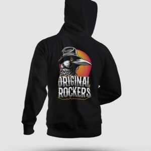 sudadera negra con logo retro estilo cómic en la espalda Original Rockers