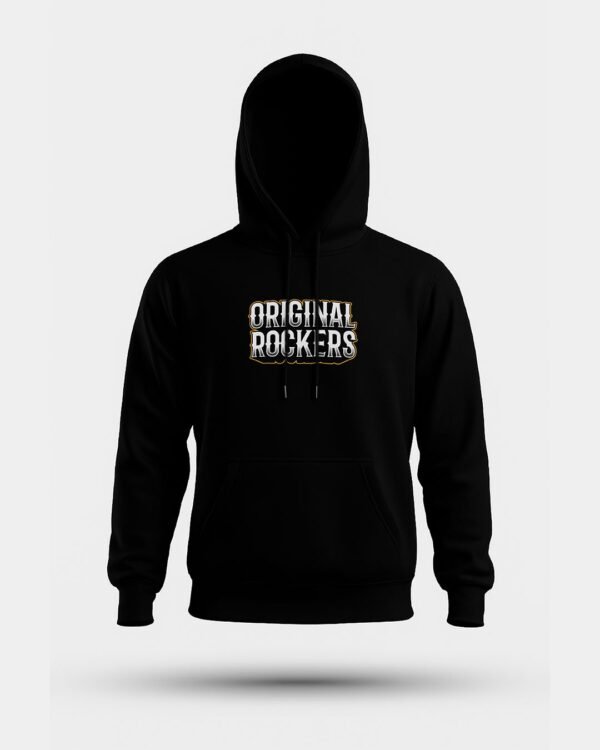 "Logo Hoodie Original Rockers" – Sudadera negra unisex